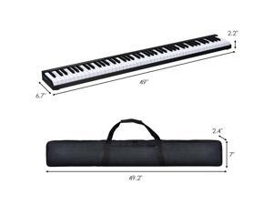88 Keys Portable Digital Piano w/ Power Supply Sustain Pedal & Bluetooth Black 88 Keys Portable Digital Piano w/ Power Supply Sustain Pedal & Bluetooth Black