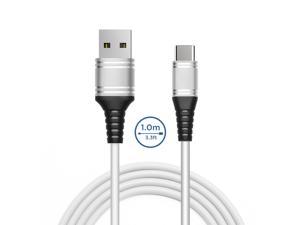 Cyterus Aluminum USB Type C Cable, Silicon Fiber High Durability, or Samsung Galaxy Note 8, S8, S8+, S9, MacBook, Sony XZ, LG V20, HTC 10, Xiaomi 5 and More (Sliver)