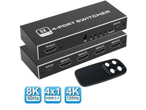 AUBEAMTO HDMI 2.1 Switch 8K Bi-Directional HDMI Switcher 2 in 1 Out HDMI  Splitter 1 in 2 Out Supports 4K@120Hz 8K@60Hz 48Gbps,HDCP 2.3,ARC,VRR for