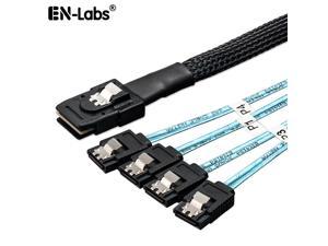 EnLabs SFF80874SATA50CM Internal Mini SAS to 4 x SATA Cable (SFF-8087 to SATA Forward Breakout),Mini SAS Host/Controller to 4 SATA.
