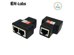 Enlabs PRRJ45SPL1X2 1Pair(2pcs) RJ45 Splitter Adapter, RJ45 Female 1 to 2 port Female Ethernet Coupler, Supports two devices access the Internet.