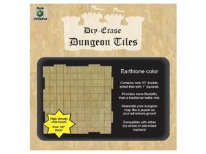 dry erase dungeon tiles, earthtone, set of nine 10' interlocking squares for role-playing and miniature tabletop games