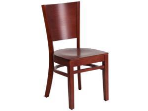 Lacey Series Solid Back Mahogany Wood Restaurant Chair