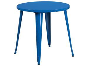 Commercial Grade 30' Round Blue Metal Indoor-Outdoor Table