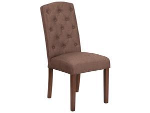 HERCULES Grove Park Series Brown Fabric Tufted Parsons Chair