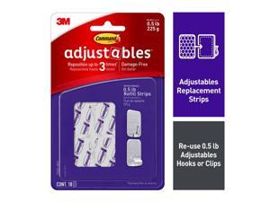 3M Command Adjustables Hooks & Clips: refill strips / 18-pack (White) *18-pack