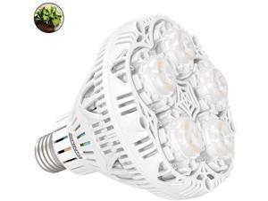 SANSI 24W LED Plant Light Bulb Full Spectrum LED Grow Light Plant Lights for Indoor Plants, E26 Grow Light Bulb for Hydroponics Greenhouse Houseplants Vegetable Tobacco, Sunlight White UV IR