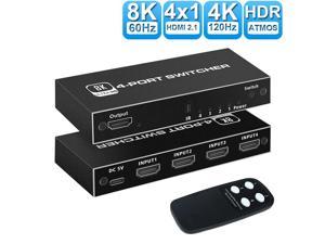 AUBEAMTO HDMI 2.1 Switch 8K Bi-Directional HDMI Switcher 2 in 1 Out HDMI  Splitter 1 in 2 Out Supports 4K@120Hz 8K@60Hz 48Gbps,HDCP 2.3,ARC,VRR for