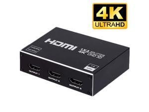 AUBEAMTO HDMI Splitter 1 in 2 Out V1.4 Powered 1x2 Ports Box Supports Full  Ultra HD 1080P 4K/2K and 3D Resolutions (1 Input to 2 Outputs) 