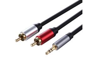 1Pcs 1.8m Jack 3.5mm to 2 RCA Audio Cable AUX Splitter Stereo Male to Male RCA Adapter Wire for Home Theater Amplifier