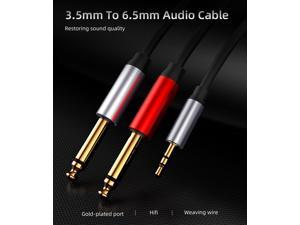 1Pcs Jack Audio Cable 3.5mm to Dual 6.5mm Adapter 3.5 Jack Splitter Audio Cord For Mixer Amplifier Speaker 3.5 to 6.5 AUX Adapter