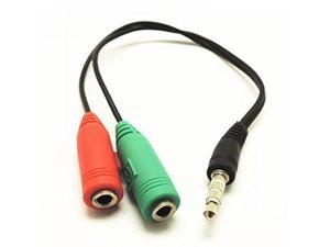 1Pcs 3.5mm 1 Male to 2 Female Stereo Audio Y Splitter Cable Headphone Mic Adapter