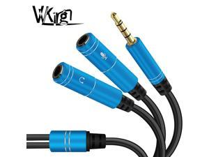 1Pcs VVKing 3.5mm Audio Splitter Cable for Computer Jack 3.5mm 1 Male to 2 Female Mic Y Splitter AUX Cable Headset Splitter Adapter