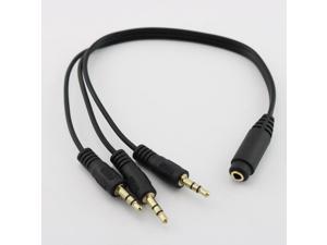 Gold Plated 3.5mm TRS Stereo Female 3 Pole Jack to 3x 1/8' 3 Pole Male Plug Audio Headphone Adapter Splitter Cable 30cm/1ft (1pcs)