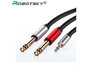 1Pcs Robotsky Jack 3.5mm to 6.35mm Adapter Audio Cable for Mixer Amplifier CD Player Speaker 6.5mm 3.5 Splitter Jack Male Audio Cable