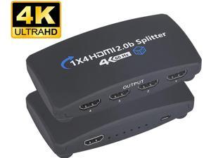 Jansicotek HDMI Splitter 1x2 , 1 in 2 Out HDMI Splitter Audio Video  Distributor 3D & 4K x 2K Box for HDTV, STB, DVD, PS3, Projector Etc 