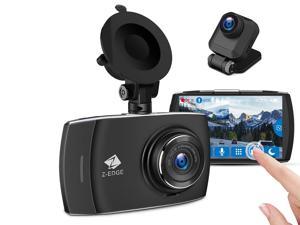 Z-EDGE T4 Dash Cam, Front and Rear Dual Lens, 4.0' Touch Screen Vehicle Camera, 1080P Full HD, Night Mode, 32GB Card Included (Support Max 256GB).