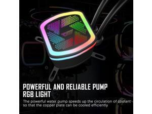 darkFlash DT240 240mm AIO Water Liquid Cooling Cooler Radiator with 120mm LED Rainbow Lighting Case Fan CPU Cooler (w/ 2pcs Rainbow fans)