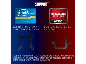 darkFlash DT240 240mm AIO Water Liquid Cooling Cooler Radiator with 120mm LED Rainbow Lighting Case Fan CPU Cooler (w/ 2pcs Rainbow fans)