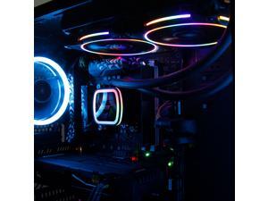 darkFlash DT240 240mm AIO Water Liquid Cooling Cooler Radiator with 120mm LED Rainbow Lighting Case Fan CPU Cooler (w/ 2pcs Rainbow fans)