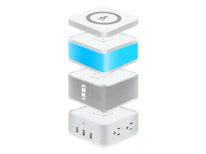 Avatar Controls FreeCube, Smart Home Modular Kit with POGO Pin Connected 4 Modules, Bluetooth Speaker, LED Gesture Sensor Light, Wireless Charger, Power Strip with 4 AC/3 USB Port Avatar Controls FreeCube, Smart Home Modular Kit with POGO Pin Connected 4 Modules, Bluetooth Speaker, LED Gesture Sensor Light, Wireless Charger, Power Strip with 4 AC/3 USB Port