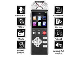 Digital Voice Recorder by Aiworth,8Gb 1536Kbps Voice Activated Recorder FM Radio,Dictaphone,MP3 Player 3 in 1,Built-in 2 inch Colorful Screen and Flat UI,Password,Play speed adjust,TF Card Expansion Digital Voice Recorder by Aiworth,8Gb 1536Kbps Voice Activated Recorder FM Radio,Dictaphone,MP3 Player 3 in 1,Built-in 2 inch Colorful Screen and Flat UI,Password,Play speed adjust,TF Card Expansion
