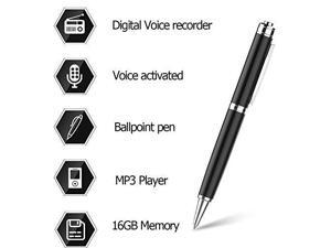 Digital Voice Recorder Pen by Aiworth,8GB/16GB Voice Activated Recorder Ballpoint Pen, Dictaphone,MP3 Player 3 in 1,One Button Recording and Save Perfect For Lectures,Meetings,Interview,Speech (16GB) Digital Voice Recorder Pen by Aiworth,8GB/16GB Voice Activated Recorder Ballpoint Pen, Dictaphone,MP3 Player 3 in 1,One Button Recording and Save Perfect For Lectures,Meetings,Interview,Speech (16GB)