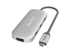 HooToo USB C Hub With Ethernet, HDMI, 100W Power Delivery, 3 USB ports USB C Network Adapter for MacBook Pro & Type C Windows Laptops - Silver HooToo USB C Hub With Ethernet, HDMI, 100W Power Delivery, 3 USB ports USB C Network Adapter for MacBook Pro & Type C Windows Laptops - Silver