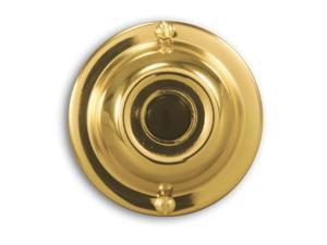 Heath Zenith SL-913-02 Wired Push Button, Polished Brass Finish with Black Center Button