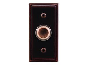 Heath Zenith SL-602-02 Wired Push Button with Recessed Mount and Halo-Lighted Center, Antique Copper