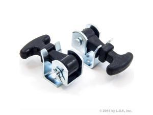 2 Pack Rubber Hood Catch Hold-Down Kit 2.5 Inches Inch Mini Easy Grip Draw Latch Zinc Plated Steel Brackets and Hardware Replacement 2 1/2 Inches.