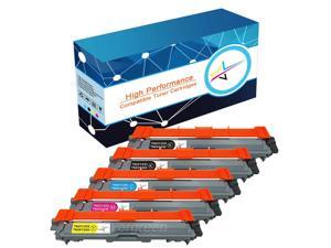 MFC-9340CDW 5 Pk TN221 BK TN225 Color Toner For Brother MFC-9130CW MFC-9330CDW