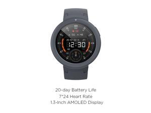 Amazfit Verge Lite by Huami with 20-Day Battery Life,24/7 Heart Rate and Acticity Tracking 1.3 Inch AMOLED Touchscreen IP68, US Service and Warranty (Grey)