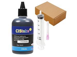 cisinks gi-290 pigment black refill ink bottle set replacement for pixma g4200 g4210 g3200 1200 2200 + refill tool kit blunt in
