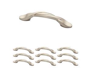 franklin brass brushed nickel curved handle pull, cabinet handles and drawer pulls for kitchen cabinets and dresser drawers, 3 inch, 10-pack.
