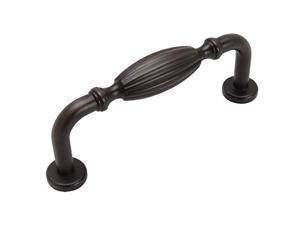 10 pack - cosmas 7119orb oil rubbed bronze country style cabinet hardware ribbed handle pull - 3' inch (76mm) hole centers