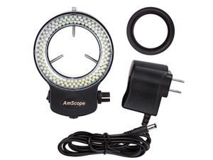 amscope led-144b-zk black 144 pcs adjustable led ring light for stereo microscope & camera, with power adapter
