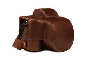 megagear mg1814 ever ready genuine leather camera case compatible with nikon z50 (16-50mm) - brown