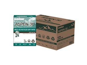 boise aspen 30% recycled 8 1/2 x 11 inch 20 lb white office paper 5,000 count (054901)