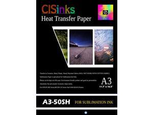 cisinks 50 sheet a3 sublimation ink transfer paper heat press for inkjet printer 12 x 16.5 for epson me series ricoh gx series and sawgrass printers