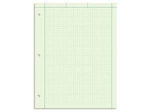 ampad evidence engineering pad, 100 sheets, 5 squares per inch, green tint, 11'h x 8 1/2'w