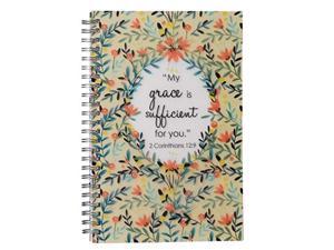 my grace is sufficient wirebound notebook for women - 2 corinthians 12:9 bible verse