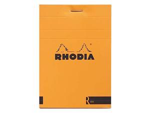 rhodia'r' premium stapled notepad - lined 70 sheets - 3 3/8 x 4 3/4 - orange cover