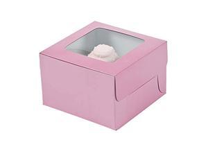 light pink cupcake box (dz) - party supplies - containers & boxes - paper boxes - 12 pieces