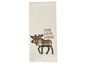 park designs live love lodge applique 18 inches x 28 inches cotton dish towel cleaning dust cloths home accessories linens