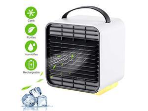 Portable Air Conditioner Fan, Personal Space Air Cooler Desk Fan Mini Evaporative Cooler Purifier Table Fan USB Rechargeable Fan with Handle and Night Light for Home Room Office Dorm Portable Air Conditioner Fan, Personal Space Air Cooler Desk Fan Mini Evaporative Cooler Purifier Table Fan USB Rechargeable Fan with Handle and Night Light for Home Room Office Dorm