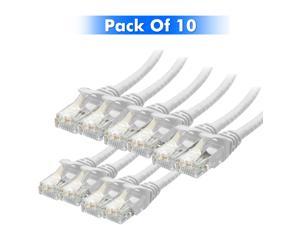 Cat6 Ethernet Patch Internet Cable Cat 6 RJ45 Network LAN Cable, Cat6 Cable, Networking Cable in White ( 4.5 Meter 14.77FT )