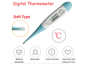 2Packs Medical Baby Adult Thermometer Digital LCD Oral Thermometer,Mouth Temperature Measurement Thermometer,Precision Fever Test Timing Armpit Thermometer Clinical Thermometer,Soft Head,Glass Safe