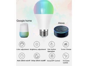 Smart WiFi Bulb, E27 LED RGB Color Changing, Compatible with Alexa Google Home IFTTT, No Hub Required 16 million color, 8 scene modes APP control voice control