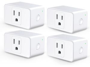 [4 Pack]  meross WiFi Smart Plug Mini, 16 Amp & Reliable Wifi Connection Powered by Mediatek Chipset, Alexa and Google Voice Control, App Remote Control, Timer, Occupies Only One Socket, No Hub Needed